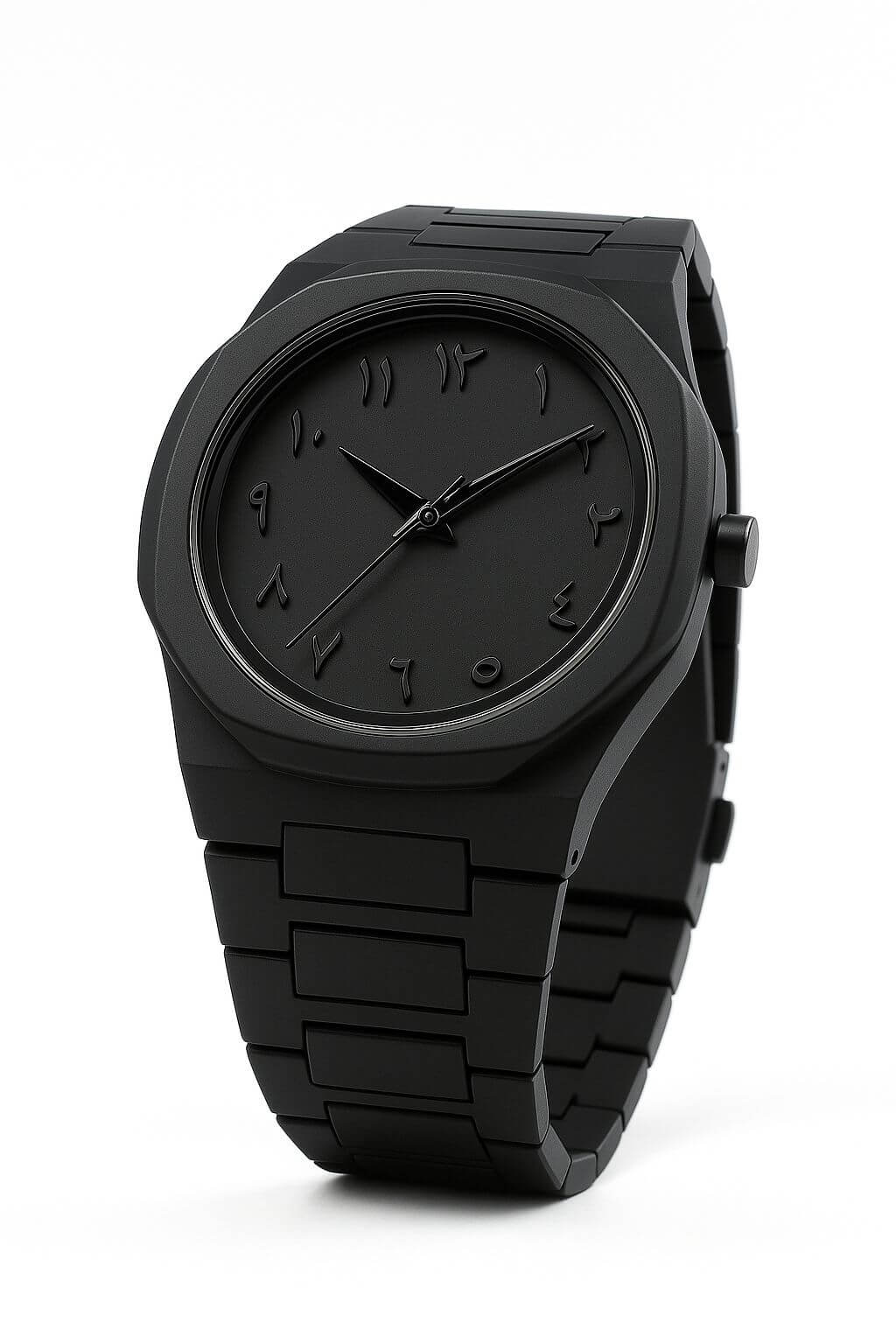 Black Arabic Aura Watch For Men – Elegant Design, Arabic Numerals, Premium Quartz Movement