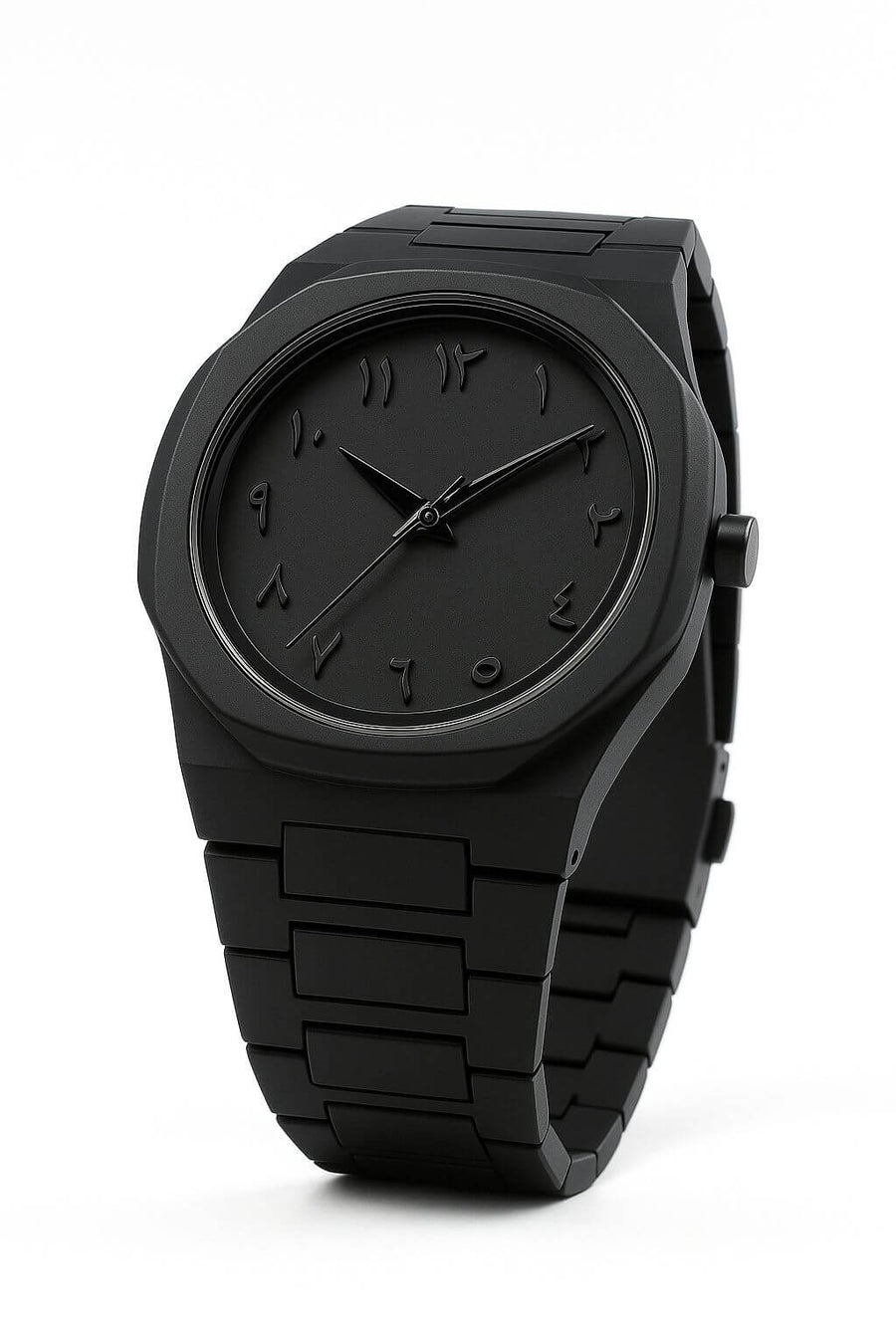 Black Arabic Aura Watch For Men – Elegant Design, Arabic Numerals, Premium Quartz Movement