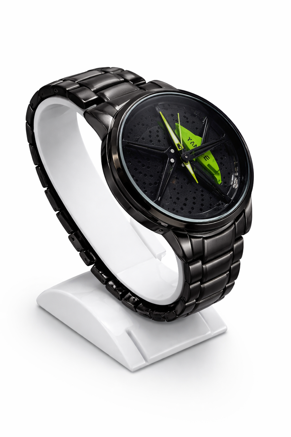 Wheel Watch Rotation Wheel Sports Car Rim Luxury Men's Watch Spinning Alloy Wheel Watch for Boys Men Creative Fashion Men Stainless Steel & Leather Straps Watch Amazing Smart Watch