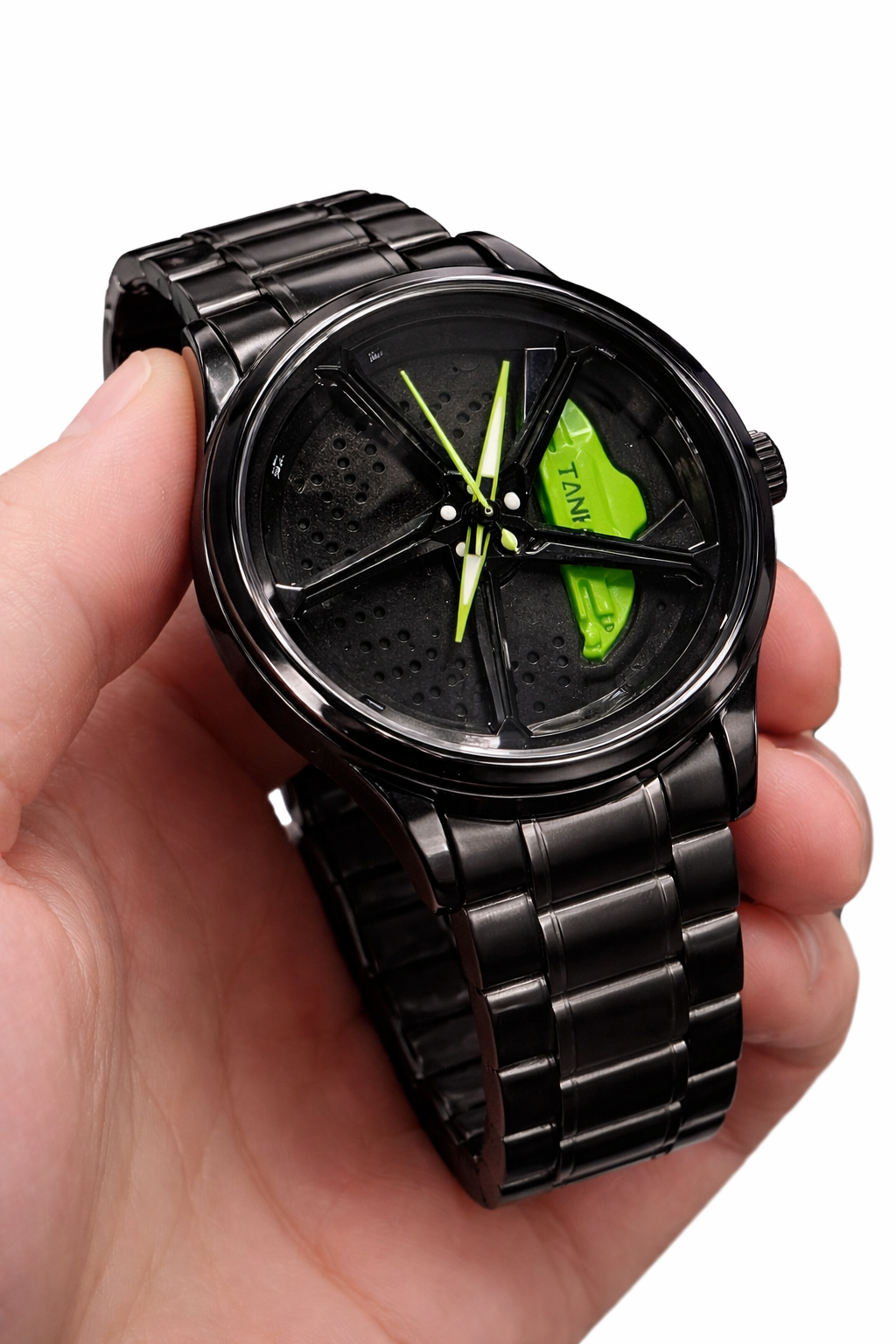 Wheel Watch Rotation Wheel Sports Car Rim Luxury Men's Watch Spinning Alloy Wheel Watch for Boys Men Creative Fashion Men Stainless Steel & Leather Straps Watch Amazing Smart Watch