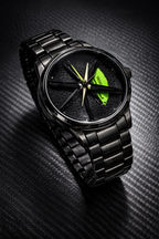 Wheel Watch Rotation Wheel Sports Car Rim Luxury Men's Watch Spinning Alloy Wheel Watch for Boys Men Creative Fashion Men Stainless Steel & Leather Straps Watch Amazing Smart Watch