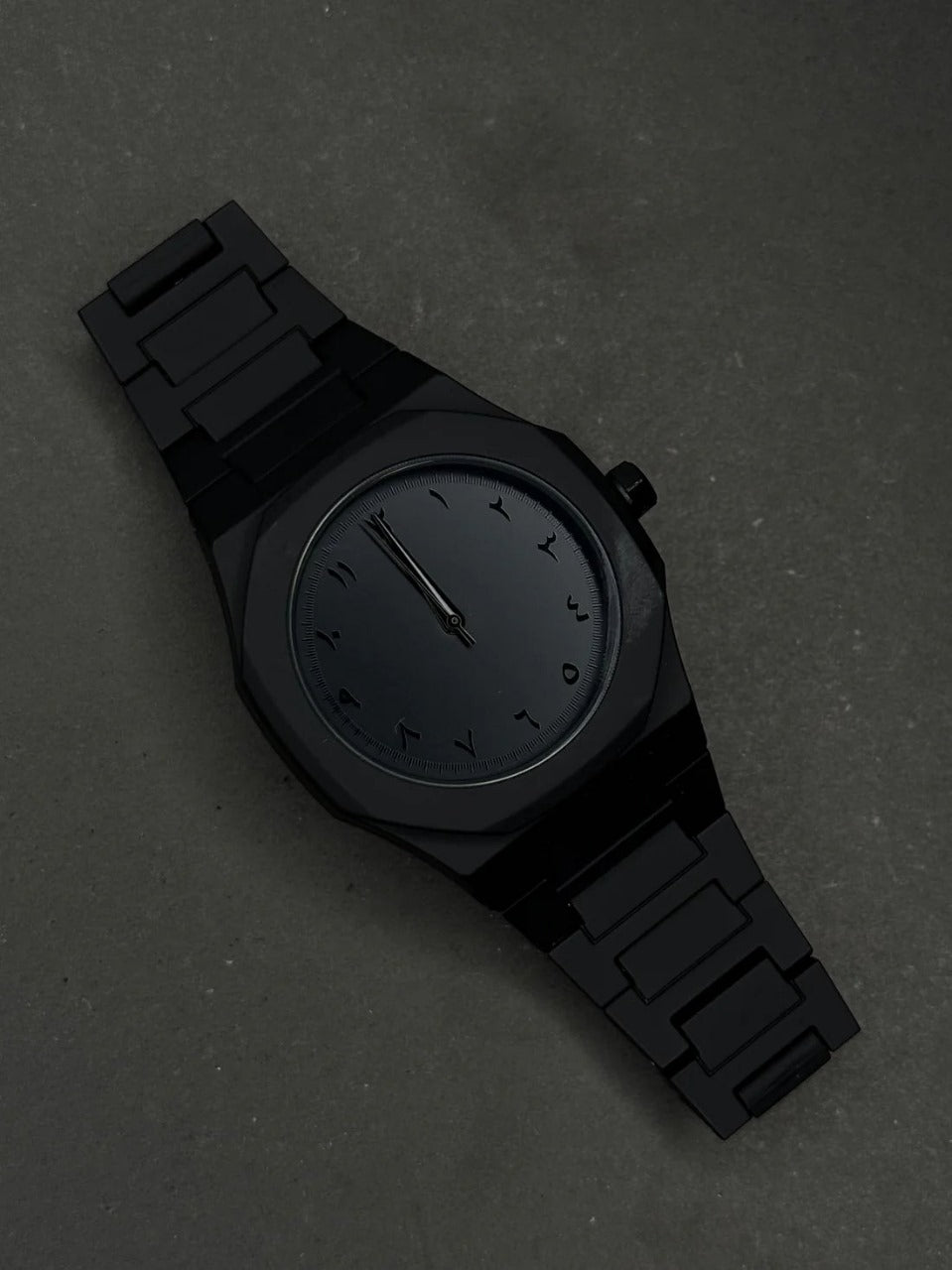 Black Arabic Aura Watch For Men – Elegant Design, Arabic Numerals, Premium Quartz Movement