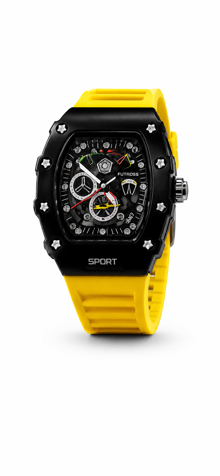 Futross Premium Quartz Sports Watch – Black & Yellow