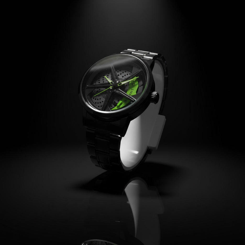 Wheel Watch Rotation Wheel Sports Car Rim Luxury Men's Watch Spinning Alloy Wheel Watch for Boys Men Creative Fashion Men Stainless Steel & Leather Straps Watch Amazing Smart Watch