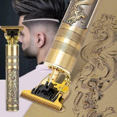 Vintage T9 Trimmer Professional Dragon Style Metal Rechargeable Electric Hair Clipper Cutting Machine Professional Hair Barber Trimmer For Men